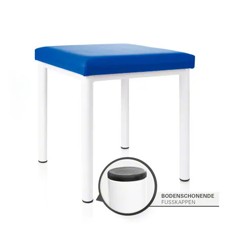 Hocker Exklusiv mit Polster, L x B 40 x 40 cm, Gestellfarbe wei