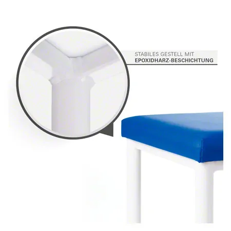 Hocker Exklusiv mit Polster, L x B 40 x 40 cm, Gestellfarbe wei