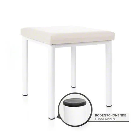 Hocker Robusta mit Polster, L x B 40 x 40 cm, Gestellfarbe wei