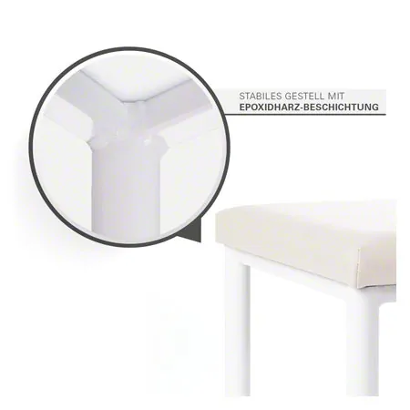 Hocker Robusta mit Polster, L x B 40 x 40 cm, Gestellfarbe wei