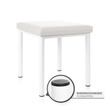 Hocker Robusta mit Polster, L x B 40 x 40 cm, Gestellfarbe wei