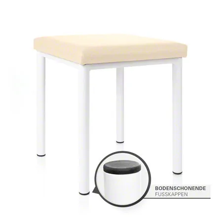 Hocker Robusta mit Polster, L x B 40 x 40 cm, Gestellfarbe wei