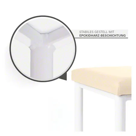 Hocker Robusta mit Polster, L x B 40 x 40 cm, Gestellfarbe wei