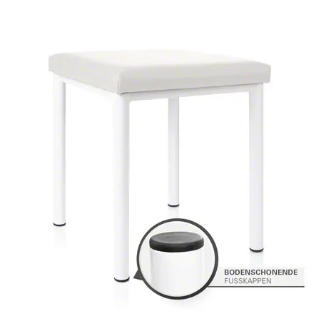 Hocker Robusta mit Polster, L x B 40 x 40 cm, Gestellfarbe wei