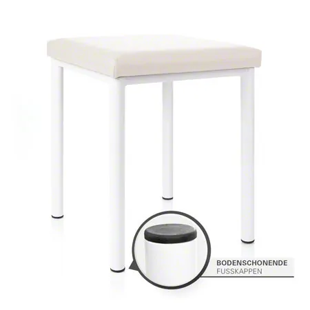 Hocker Robusta mit Polster, L x B 40 x 40 cm, Gestellfarbe wei