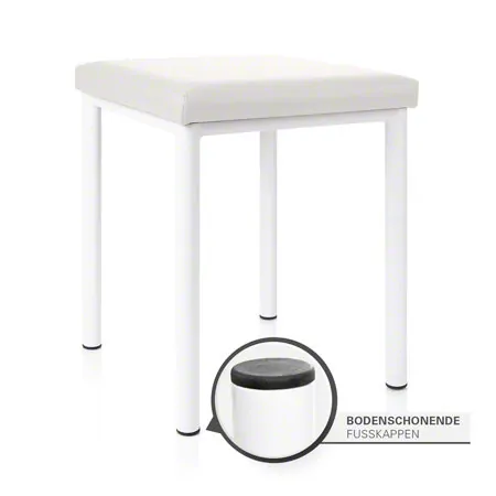 Hocker Robusta mit Polster, L x B 40 x 40 cm, Gestellfarbe wei