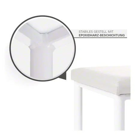Hocker Robusta mit Polster, L x B 40 x 40 cm, Gestellfarbe wei