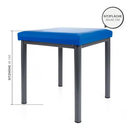 Hocker Exklusiv mit Polster, L x B 40 x 40 cm, Gestellfarbe anthrazit