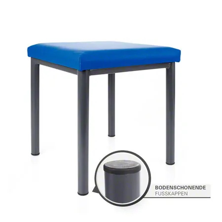 Hocker Exklusiv mit Polster, L x B 40 x 40 cm, Gestellfarbe anthrazit