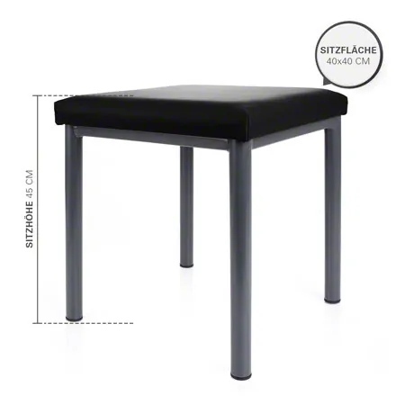 Hocker Robusta mit Polster, L x B 40 x 40 cm, Gestellfarbe anthrazit