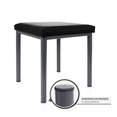 Hocker Robusta mit Polster, L x B 40 x 40 cm, Gestellfarbe anthrazit
