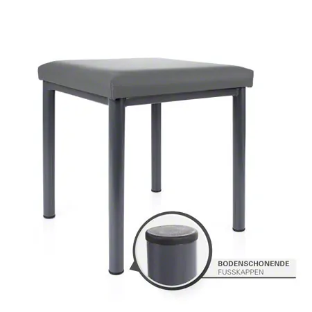 Hocker Robusta mit Polster, L x B 40 x 40 cm, Gestellfarbe anthrazit