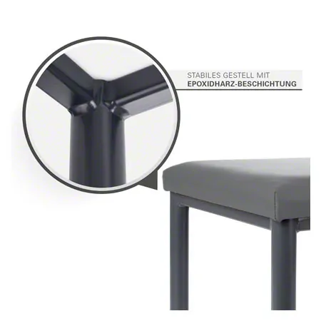 Hocker Robusta mit Polster, L x B 40 x 40 cm, Gestellfarbe anthrazit