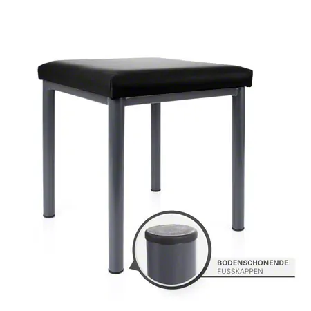Hocker Robusta mit Polster, L x B 40 x 40 cm, Gestellfarbe anthrazit