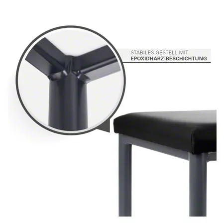 Hocker Robusta mit Polster, L x B 40 x 40 cm, Gestellfarbe anthrazit