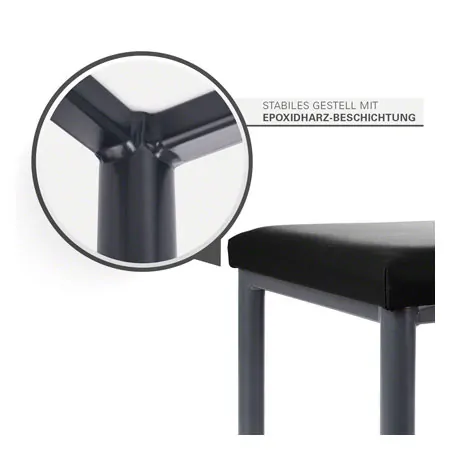 Hocker Robusta mit Polster, L x B 40 x 40 cm, Gestellfarbe anthrazit