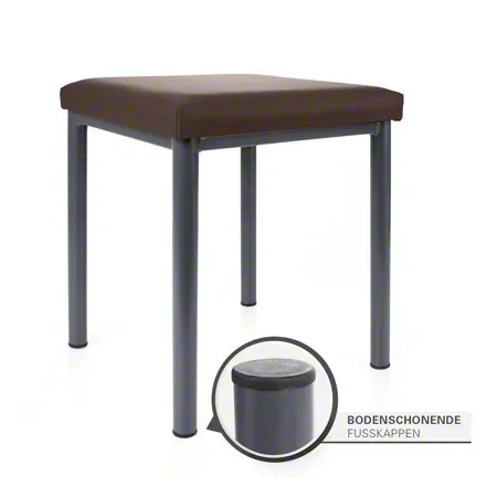Hocker Robusta mit Polster, L x B 40 x 40 cm, Gestellfarbe anthrazit