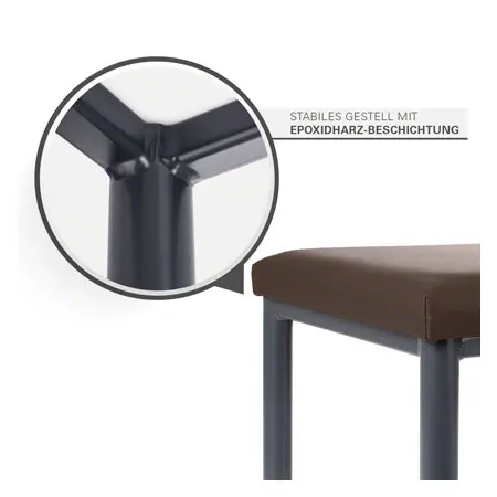 Hocker Robusta mit Polster, L x B 40 x 40 cm, Gestellfarbe anthrazit