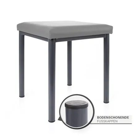 Hocker Exklusiv mit Polster, L x B 40 x 40 cm, Gestellfarbe anthrazit