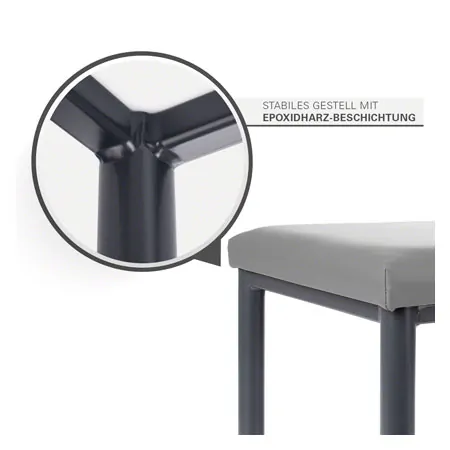 Hocker Exklusiv mit Polster, L x B 40 x 40 cm, Gestellfarbe anthrazit