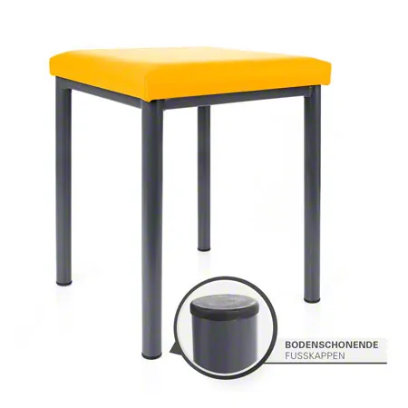 Hocker Robusta mit Polster, L x B 40 x 40 cm, Gestellfarbe anthrazit