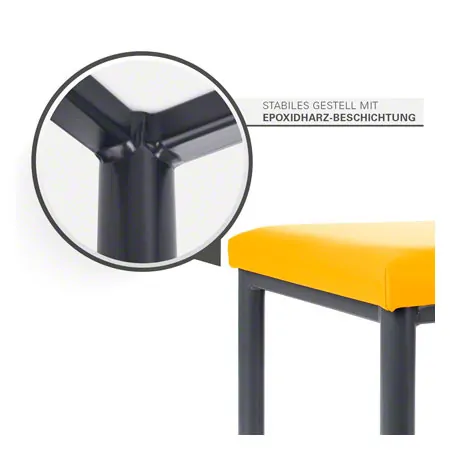 Hocker Robusta mit Polster, L x B 40 x 40 cm, Gestellfarbe anthrazit