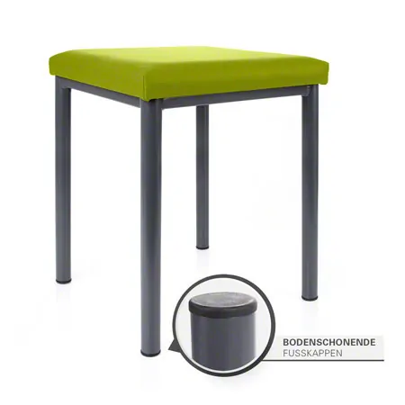 Hocker Robusta mit Polster, L x B 40 x 40 cm, Gestellfarbe anthrazit