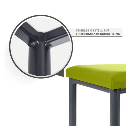 Hocker Robusta mit Polster, L x B 40 x 40 cm, Gestellfarbe anthrazit