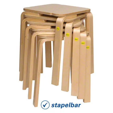 Erzi Hocker 25 aus Formholz, 27x27 cm, Sitzhhe 25 cm
