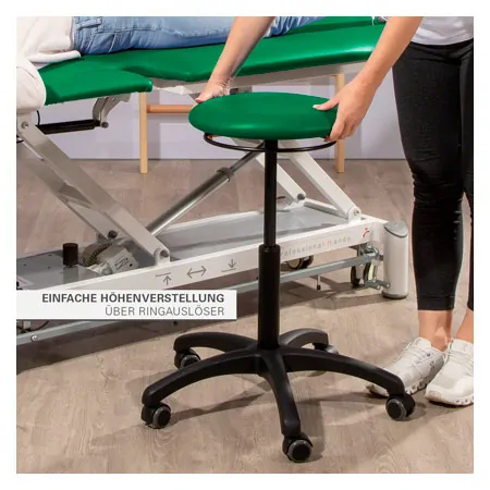 Drehhocker Standard mit Polster und Rollen