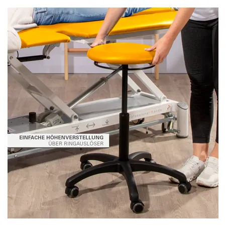 Drehhocker Standard mit Polster und Rollen