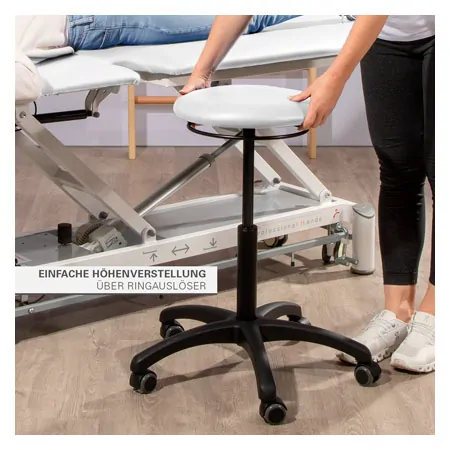 Drehhocker Standard mit Polster und Rollen