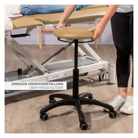 Drehhocker Standard mit Polster und Rollen