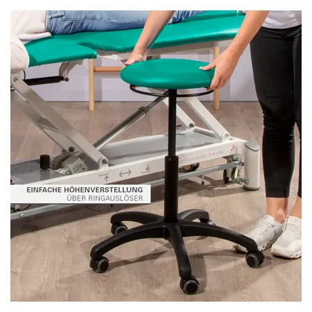 Drehhocker Standard mit Polster und Rollen