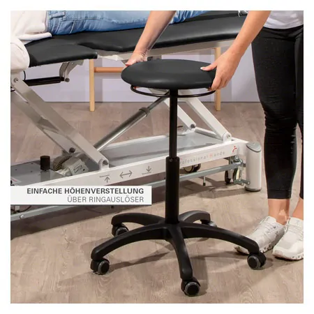 Drehhocker Standard mit Polster und Rollen