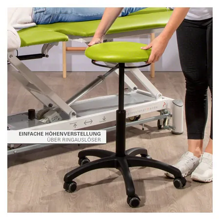 Drehhocker Standard mit Polster und Rollen