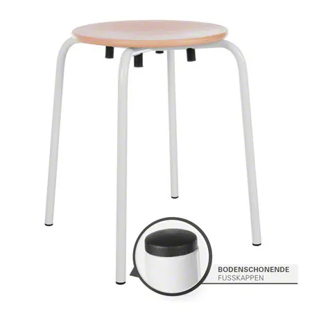 Gymnastikhocker Standard mit Holzsitzfl�che, � 35 cm, Gestellfarbe wei�