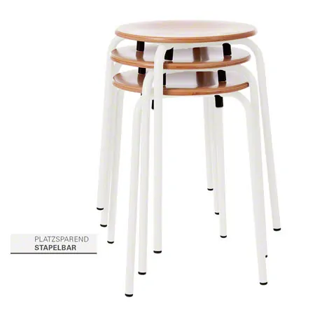 Gymnastikhocker Standard mit Holzsitzfl�che, � 35 cm, Gestellfarbe wei�
