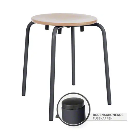 Gymnastikhocker Standard mit Holzsitzflche,  35 cm, Gestellfarbe anthrazit