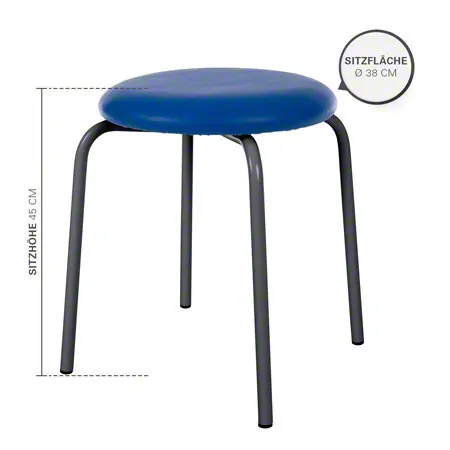 Gymnastikhocker Standard mit Polster,    38 cm, Gestellfarbe anthrazit
