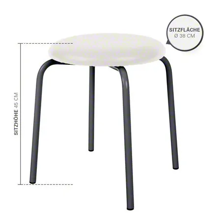 Gymnastikhocker Standard mit Polster,  38 cm, Gestellfarbe anthrazit