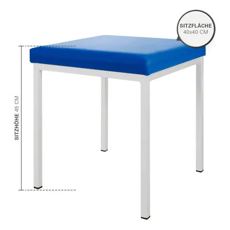 Hocker mit Polster, L x B 40 x 40 cm, Gestellfarbe wei