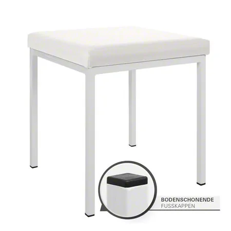 Hocker mit Polster, L x B 40 x 40 cm, Gestellfarbe wei