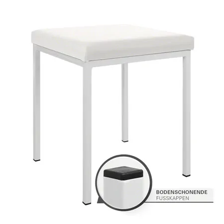 Hocker mit Polster, L x B 40 x 40 cm, Gestellfarbe wei