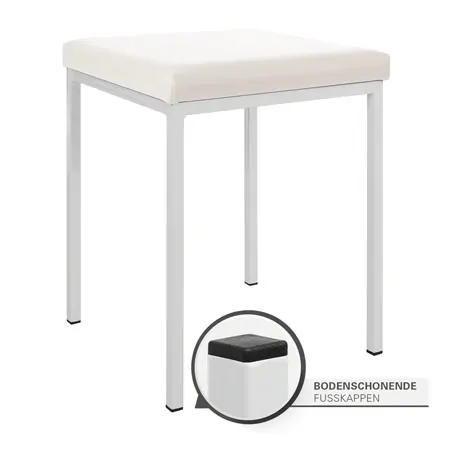 Hocker mit Polster, L x B 40 x 40 cm, Gestellfarbe wei