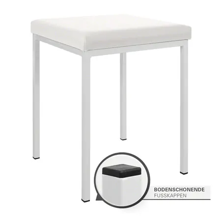 Hocker mit Polster, L x B 40 x 40 cm, Gestellfarbe wei