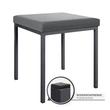 Hocker mit Polster, L x B 40 x 40 cm, Gestellfarbe anthrazit