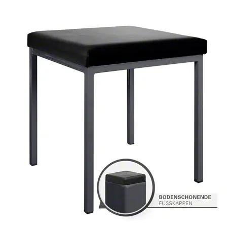 Hocker mit Polster, L x B 40 x 40 cm, Gestellfarbe anthrazit