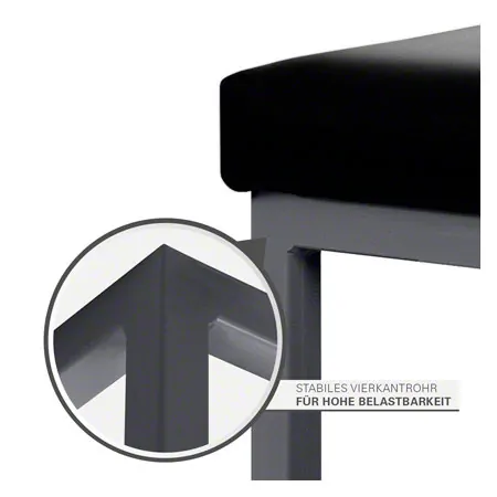 Hocker mit Polster, L x B 40 x 40 cm, Gestellfarbe anthrazit