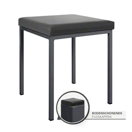 Hocker mit Polster, L x B 40 x 40 cm, Gestellfarbe anthrazit
